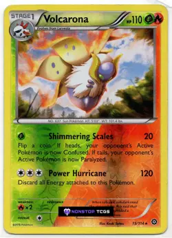 Volcarona 15/114 Pokemon Card TCG XY Steam Siege Reverse Holo Rare - Image 1