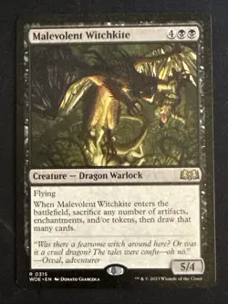 1x Malevolent Witchkite (315) Wilds of Eldraine LP MTG Magic the Gathering x1 - Image 1
