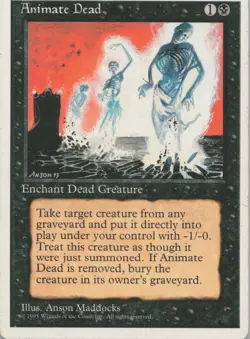 Animate Dead U Fourth Edition 2 - LP MTG - Image 1