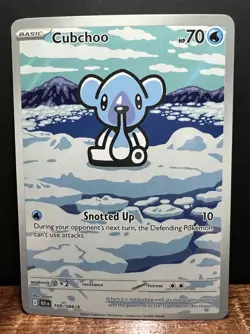 Pokemon TCG Cubchoo 109/086 Black Bolt Illustration Rare - Image 1