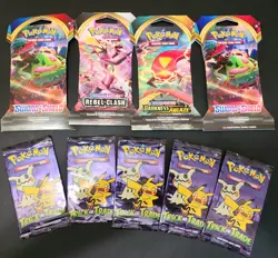Pokemon Booster Pack Lot Darkness Ablaze Charizard Chance Sword Shield+Halloween - Image 1