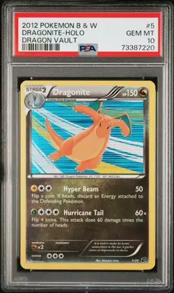2012 Pokemon Black & White B&W Dragon Vault Dragonite Holo PSA 10 GEM MINT - Image 1