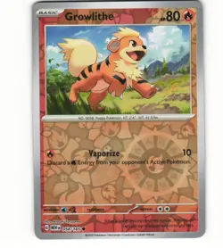 2023 Near Mint Pokemon Growlithe 058/165 Holo Scarlet Violet 151 MEWen English - Image 1