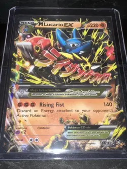 Pokemon TCG M Lucario EX Holo Card 55/111 XY-Furious Fists - Image 1