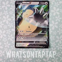 Pokemon Card Snorlax V 141/202 Ultra Rare Sword Shield Base Singles LP - Image 1