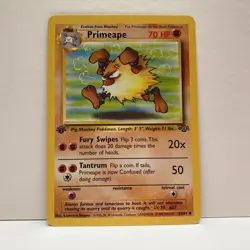 Primeape 1st Edition, Jungle Set 43/64 Pokemon Card, Excellent! - Image 1