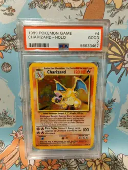CHARIZARD BASE SET HOLO 1999 POKEMON CARD 4/102 PSA 2 WIZARDS OF THE COAST - Image 1