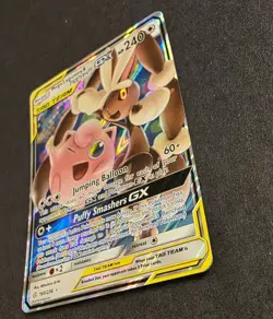 Pokemon TCG Mega Lopunny & Jigglypuff GX 165/236 Cosmic Eclipse Holo Card NM - Image 2