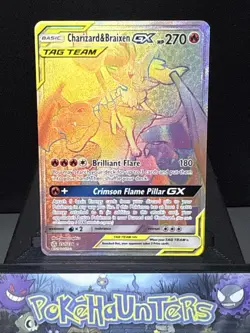 Pokemon Card Charizard & Braixen GX 251/236 Cosmic Eclipse Secret Rare NM - Image 1