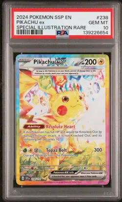 PSA 10 Pikachu ex 238/191 Surging Sparks Special Illustration Rare Pokemon Card - Image 1