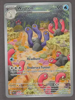 Wugtrio 224/091 Illustration Rare Paldean Fates Pokemon Card Near Mint NM - Image 1