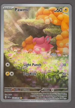 Pawmi 226/091 Illustration Rare Paldean Fates Pokemon Card Near Mint NM - Image 1