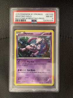 2015 POKEMON CARD BLACK STAR PROMOS MEWTWO #XY100 MEWTWO-HOLO PSA 8 - Image 1