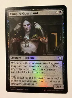 MTG Magic the Gathering Vampire Gourmand (74/763) Foundations LP FOIL FDN - Image 1