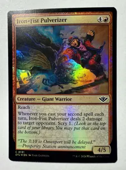 Iron-Fist Pulverizer Foil (131) Outlaws of Thunder Junction OTJ MTG Magic - Image 1