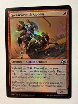 MTG Magic the Gathering Greasewrench Goblin (132/579) Aetherdrift LP FOIL - Image 1