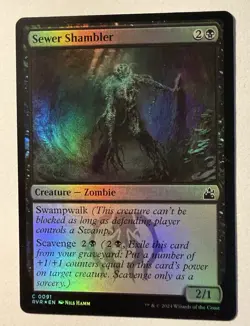 MTG Magic the Gathering Sewer Shambler (91/497) Ravnica Remastered NM FOIL - Image 1
