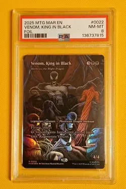 2025 MTG MARVEL'S SPIDER-MAN: SOURCE MAT #0022 VENOM, KING IN BLACK PSA 8 - Image 1