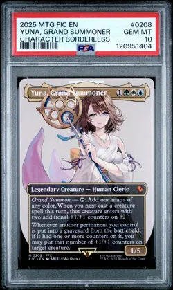Yuna, Grand Summoner #0208 2025 Magic MTG Final Fantasy Borderless PSA 10 - Image 1