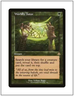 1x Worldly Tutor, Retro Frame, Dominaria Remastered, Magic the Gathering MTG NM - Image 1