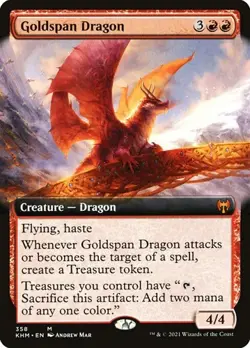 Goldspan Dragon - Extended Art Kaldheim NM MTG - Image 1
