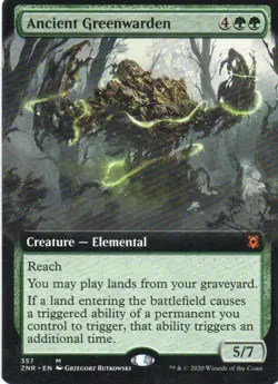 MTG: Zendikar Rising: Extended Art Ancient Greenwarden: Lightly Played Condition - Image 1