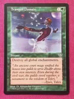 Magic The Gathering MIRAGE TRANQUIL DOMAIN green card MTG - Image 1