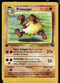 Pokemon TCG Primeape 43/64 Jungle Regular 1st Edition - Image 1