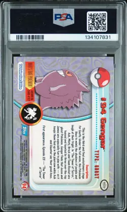 2000 Topps Pokemon TV, GENGAR, 94, Animation Series 2, PSA 9, MINT - Image 2