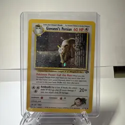 Giovanni's Persian 8/132 Gym Challenge Holo with Swirl Rare Unlimited Pokemon - Image 1