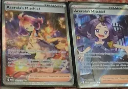 Pokemon TCG Trainer Mega Evolution Aceola Mischief Collection Full Art Alt Rare - Image 1