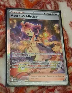 Pokemon TCG Trainer Mega Evolution Aceola Mischief Collection Full Art Alt Rare - Image 2