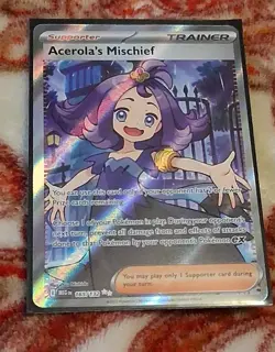 Pokemon TCG Trainer Mega Evolution Aceola Mischief Collection Full Art Alt Rare - Image 3