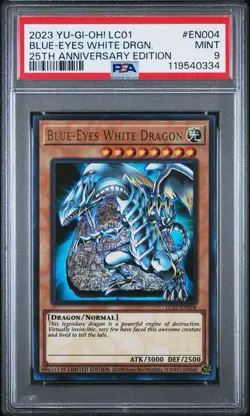 2023 BLUE-EYES WHITE DRAGON - PSA 9 - YU-GI-OH! LC01-EN004 - 25th Anniversary - Image 1