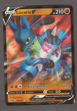 Lucario V 146/264 Ultra Rare Fusion Strike Pokemon Card Near Mint NM - Image 1