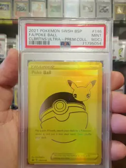 Pokemon Card 2021 PSA 9 OC POKE BALL Celebrations UPC Black Star Promo SWSH146 - Image 1
