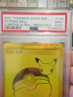 Pokemon Card 2021 PSA 9 OC POKE BALL Celebrations UPC Black Star Promo SWSH146 - Image 2
