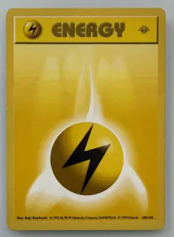 Pokemon TCG 1st Edition Shadowless Electric Energy Base Card 100/102 Base Set - Image 1