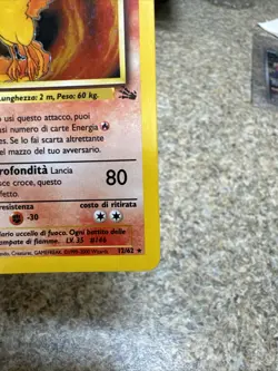 Moltres Holo Italian Fossil Set Pokemon Card TCG No. 12/62 Rare - Image 3