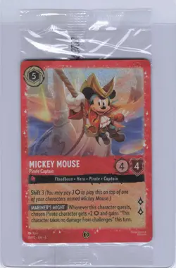 2025 Disney Lorcana Mickey Mouse Pirate Captain #18 PROMO CARD - Image 1