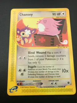 Chansey 72/165 Pokemon Expedition E Reader Series Vintage Card TCG NM 2002 - Image 1