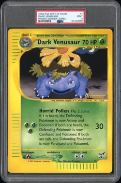 Pokemon Card Dark Venusaur 7 JUMBO Winner Best of Game Promo PSA 9 MINT - Image 1