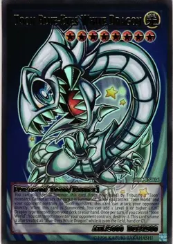 Toon Blue Eyes White Dragon HOLO YuGiOh YU GI OH Custom Anime Collectible Card - Image 1