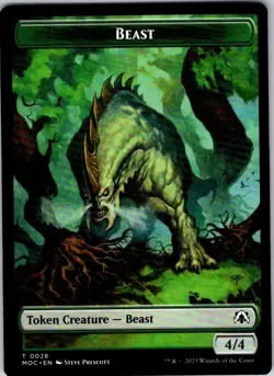 Magic the Gathering Beast 4/4 Thopter Token March of the Machine Commander MTG - Image 1