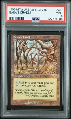 1998 MAGIC THE GATHERING URZA'S SAGA #321 GAEA'S CRADLE PSA 9 - Image 1