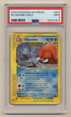 PSA 9 Pokemon Skyridge Holo Rare SWIRL Piloswine H22/H32 MINT Condition!! - Image 1