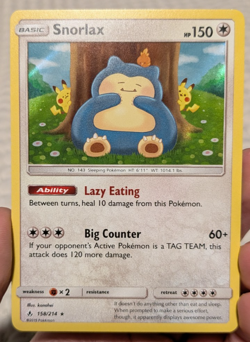 Pokemon Snorlax 158/214 - SM Unbroken Bonds - Holo Rare - Excellent - Image 1