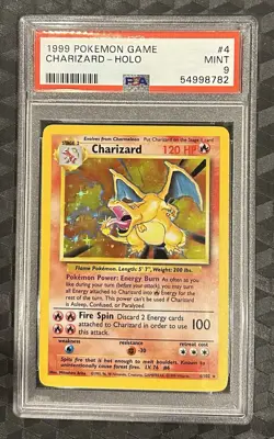 1999 Pokemon Game Charizard Holo PSA Mint 9 Base Set Unlimited - Image 1
