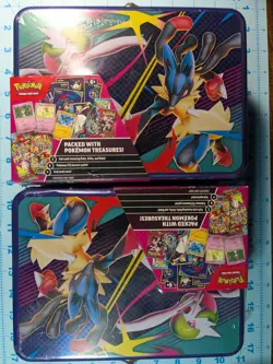 Pokemon TCG 2025 Fall Collector Chest - Factory Sealed Tin Lunchbox - set of 2 - Image 1
