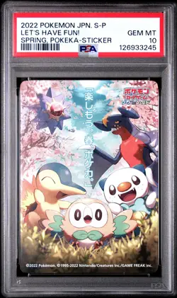 PSA 10 Graded Pokemon Let's Have Fun! Spring, Pokeka-sticker S Promo Japanese - Image 1